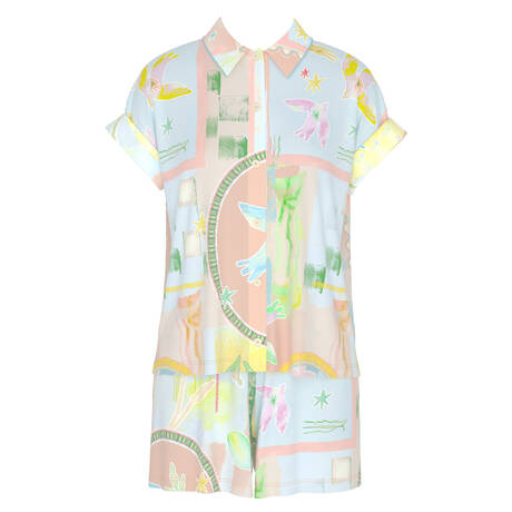 MEY Shorts pajamas Poetry Glossy Breezy Blue
