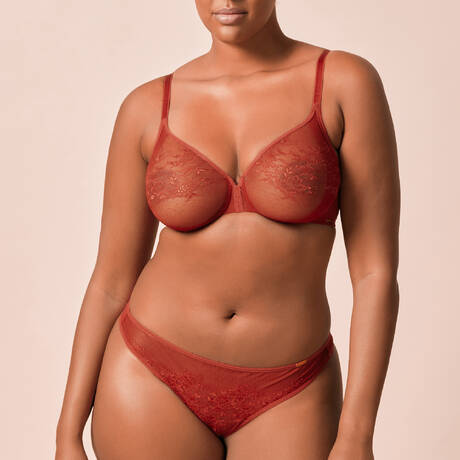 2 pieces set GOSSARD Glossies Lace Paprika