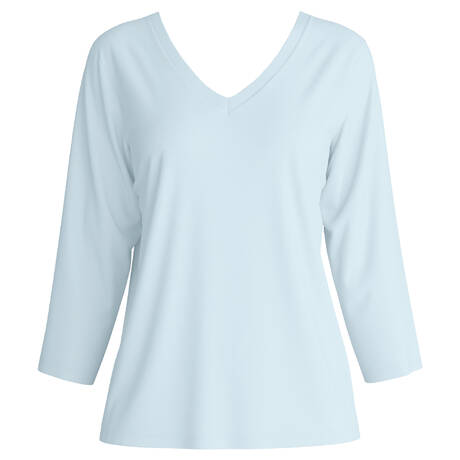CALIDA Cotton 3/4 sleeve t-shirt Favourites Tiles Cascade Blue
