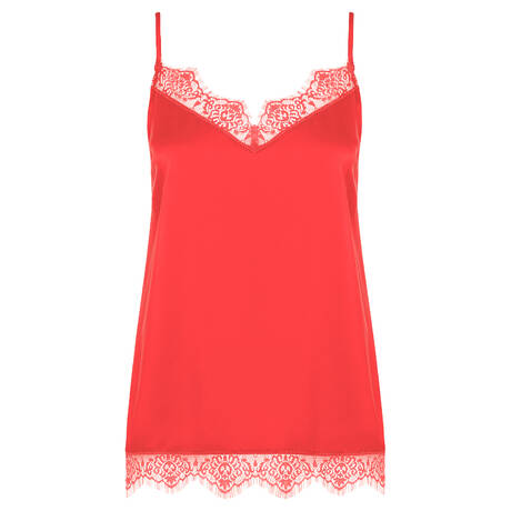 SIMONE PÉRÈLE Haut de pyjama caraco en satin Satin Secrets Flamingo