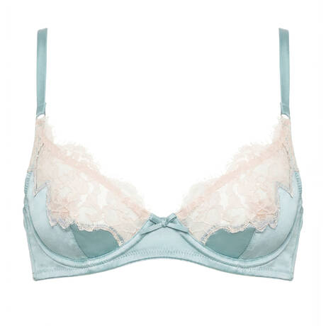 FLEUR DU MAL Silk and lace Demi-cup bra Juliet Lace Frosted Mint