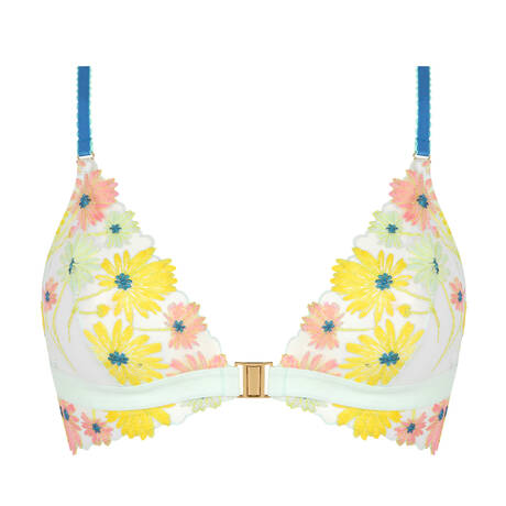 HUIT Front opening Triangle bra Danse des Fleurs Menthe