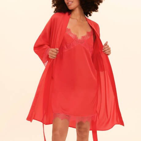 Ensemble 2 pièces SIMONE PÉRÈLE Satin Secrets Flamingo
