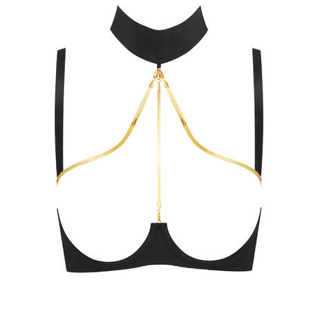 MAISON CLOSE Ouvert bra with removable jewelry Tapage Nocturne Black