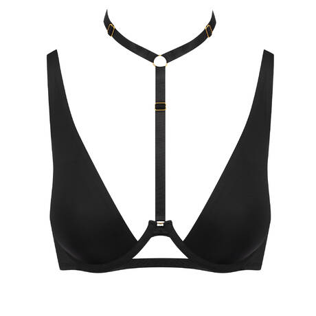 MAISON CLOSE Removable harness Triangle bra Tapage Nocturne Black