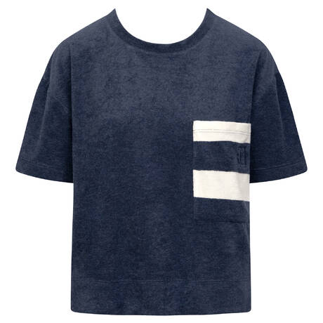 FÉRAUD Terry cloth cotton T-shirt Casual Chic Navy