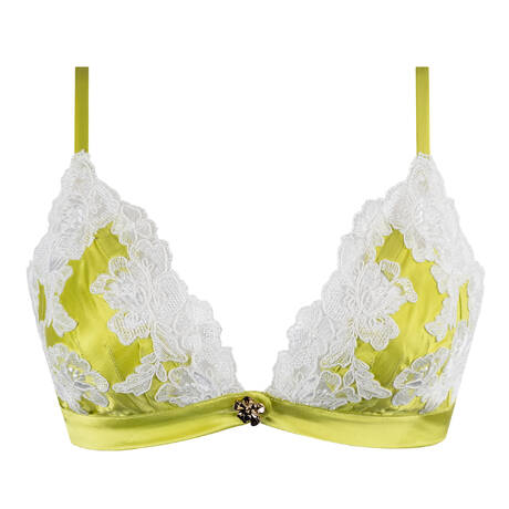 MARJOLAINE Silk Triangle bra with front opening Chroméa Carmela Tilleul/Naturel