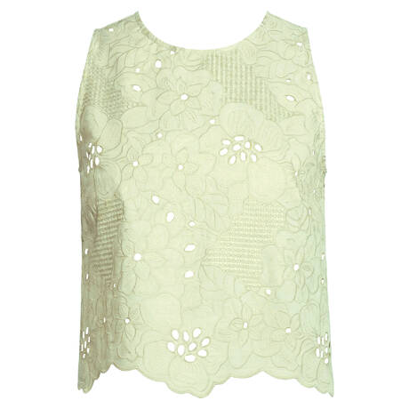 OSCALITO Cotton Short sleeveless top Trebbia Pistacchio