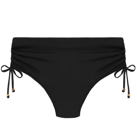 SIMONE PÉRÈLE Adjustable drawstring high-waisted bikini bottom Perle Black