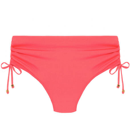 SIMONE PÉRÈLE Adjustable drawstring high-waisted bikini bottom Perle Flamingo