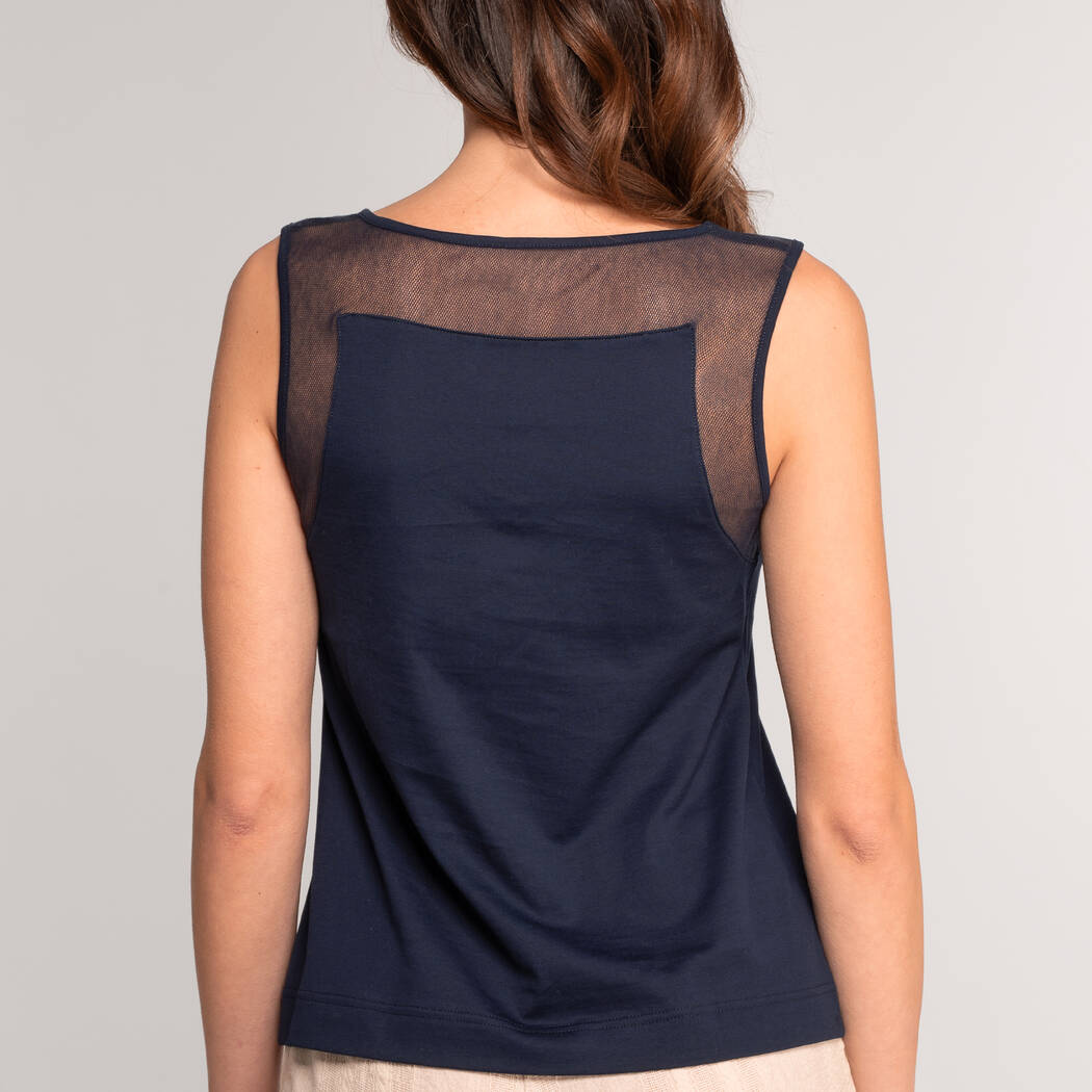 OSCALITO Top sans manches en coton Livenza Blu