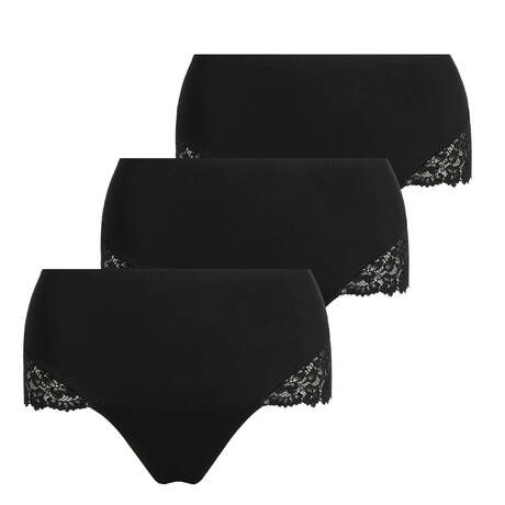 MARIE JO Lace 3-pack of high-waisted panties Soft Studio Black