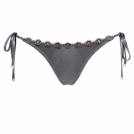 AGENT PROVOCATEUR Tie side bikini bottom Maiya Black/ Silver