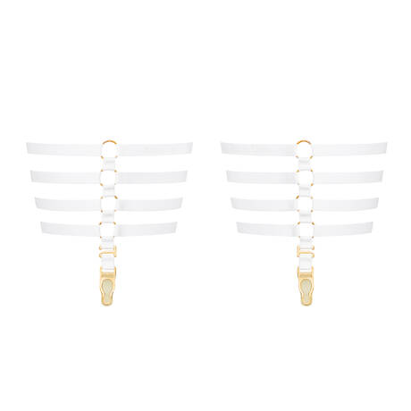 MAISON CLOSE Garters Signature Les Fétiches Blanc&Or