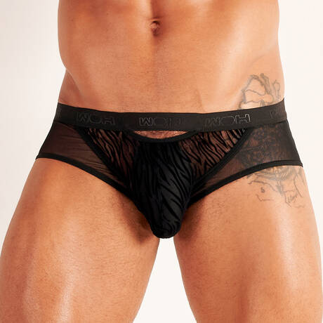 HOM Men's brief Woh Personal Allure Noir Zébré