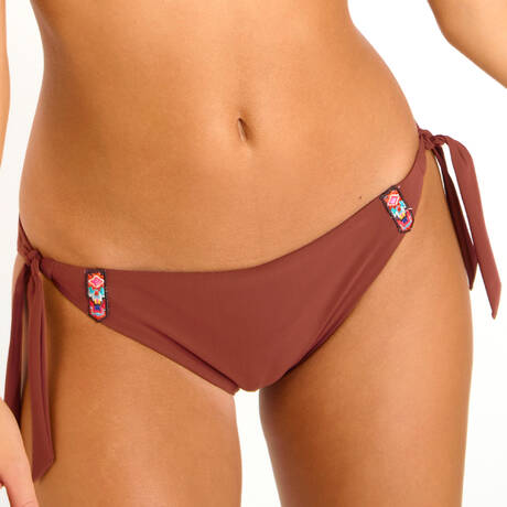 BANANA MOON Tie side bikini bottom Dasia Totem Noisette