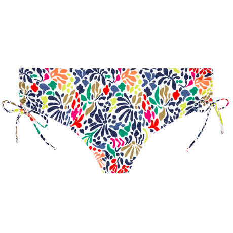SIMONE PÉRÈLE Adjustable drawstring bikini bottom Bohème Imprimé Tropico Blanc