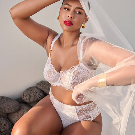 2 pieces set GOSSARD Lace Soirée White