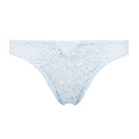 FLEUR DU MAL Lace Thong Le Stretch Lace Forget Me Not