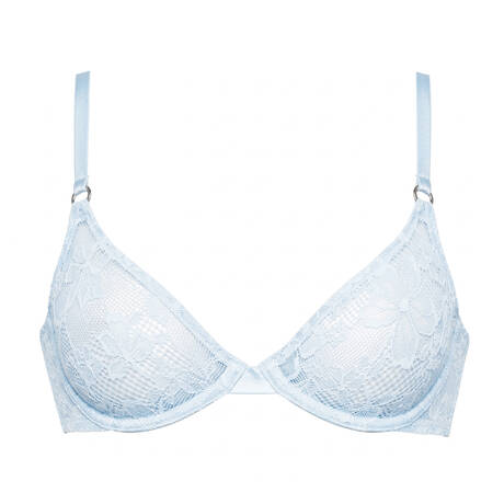 FLEUR DU MAL Lace Demi-cup bra Le Stretch Lace Forget Me Not