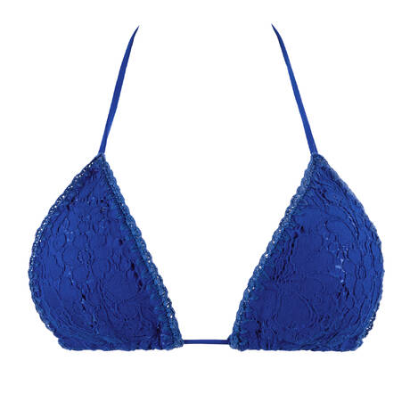 MARJOLAINE Lace Triangle bikini top Céleste Swim Blue