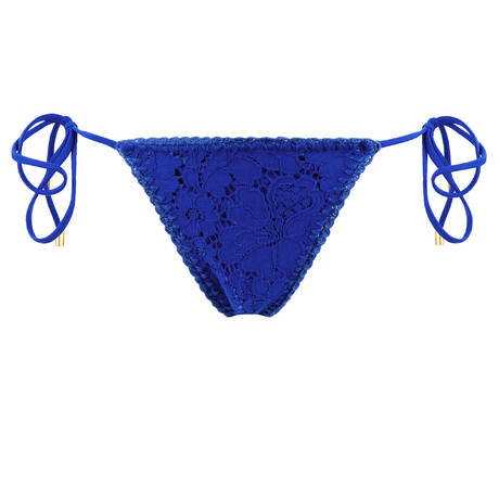 MARJOLAINE Lace Brazilian tie side bikini bottom Céleste Swim Blue