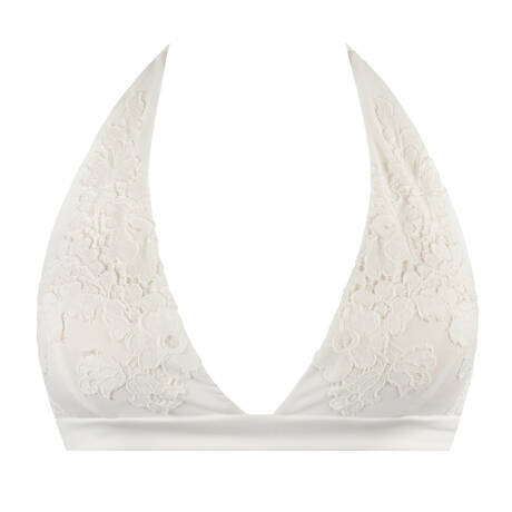 MARJOLAINE Haut de maillot de bain triangle sans armatures en dentelle Céleste Swim Naturel