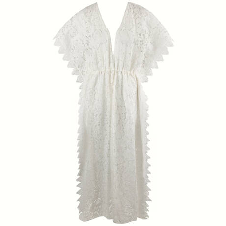 MARJOLAINE Lace Beach caftan Céleste Swim Nude