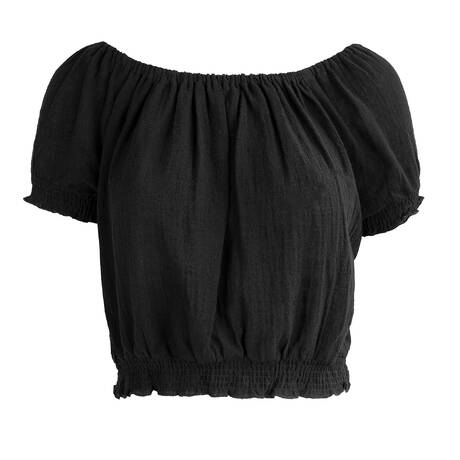 BANANA MOON Crop top de plage Binky en coton Tafalia Noir