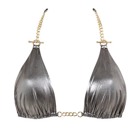AGENT PROVOCATEUR Triangle bikini top Antronella Silver/Gold