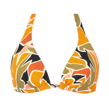 VERDISSIMA Haut de maillot de bain triangle réversible Tropical Leaves Nero