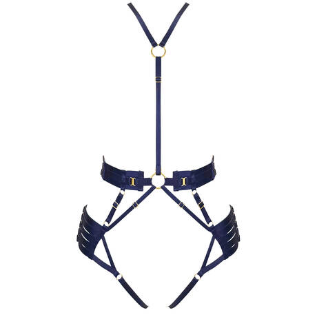 BORDELLE Open harness bodysuit New Signature Navy Blue