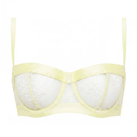 SIMONE PÉRÈLE Lace Demi-cup bra Louise Jaune Limonade
