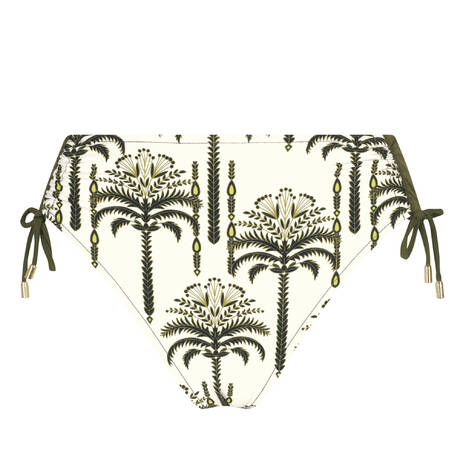 LISE CHARMEL Adjustable drawstring bikini bottom Palmier Audace Kaki Audace