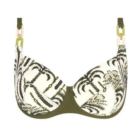 LISE CHARMEL Demi-cup fitting bikini top Palmier Audace Kaki Audace