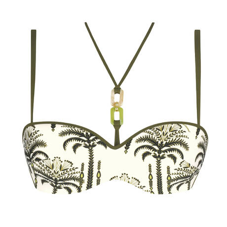 LISE CHARMEL Bandeau bikini top Palmier Audace Kaki Audace