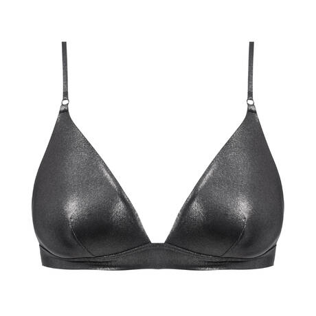 MAISON CLOSE Triangel-Badeanzugoberteil Splash Gris Métallique