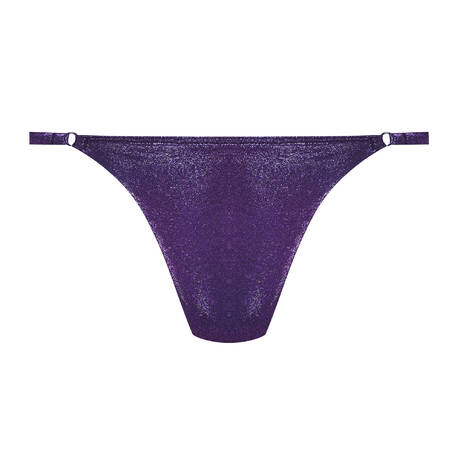 MAISON CLOSE Mini thong bikini bottom Splash Bleu Métalique