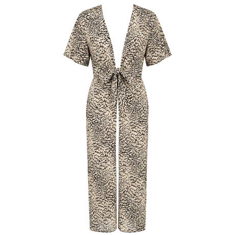 SORAYA Caftan de plage long Iris en modal Ecaille Imprimé Ecaille