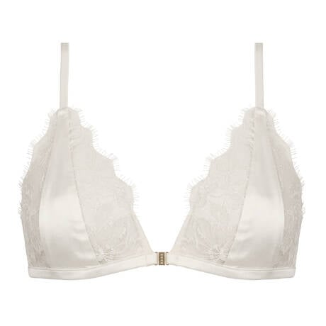 LIVY Triangel-BH Frontöffnung aus Seide und Spitze Dahlia Street Ivory
