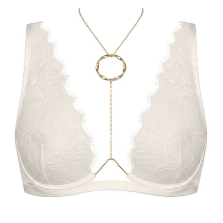 LIVY Triangel-BH Frontöffnung aus Seide und Spitze Dahlia Street Ivory