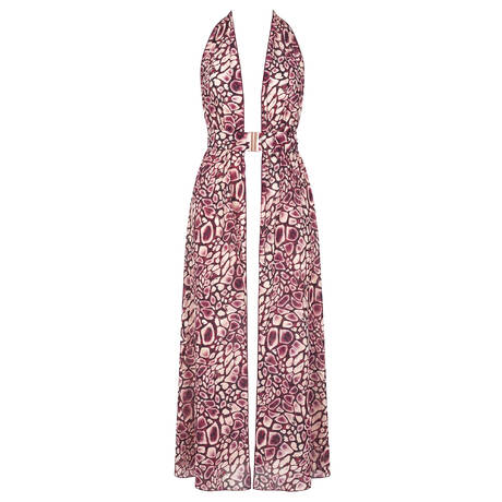 SORAYA Long beach caftan Darling Turtle Imprimé Turtle