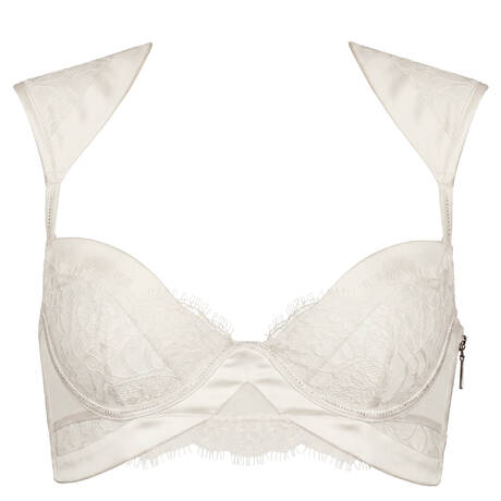 LIVY Einarmiger BH aus Seide und Spitze Burning Desire Ivory