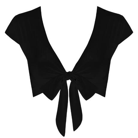 PAIN DE SUCRE Haut de maillot de bain crop top Tako Sensitive Uni Life Noir