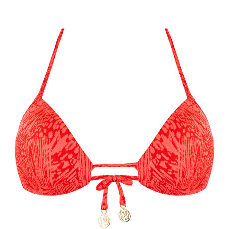 LULI FAMA Push-up-Bikini-Top Untamed Instinct Coral Red