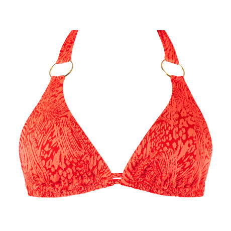 LULI FAMA Triangel-Bikini-Top ohne Bügel Untamed Instinct Coral Red