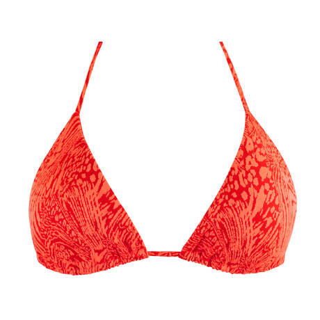 LULI FAMA Haut de maillot de bain triangle Untamed Instinct Coral Red