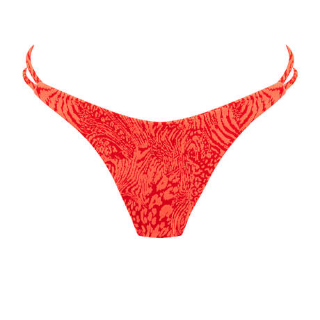LULI FAMA Bikini-Tanga Untamed Instinct Coral Red
