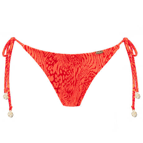LULI FAMA Bikini-Brazilian zum Binden Untamed Instinct Coral Red