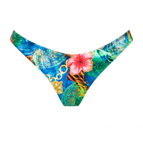 LULI FAMA Reversible high leg bikini bottom Jungle Reign Multicolor